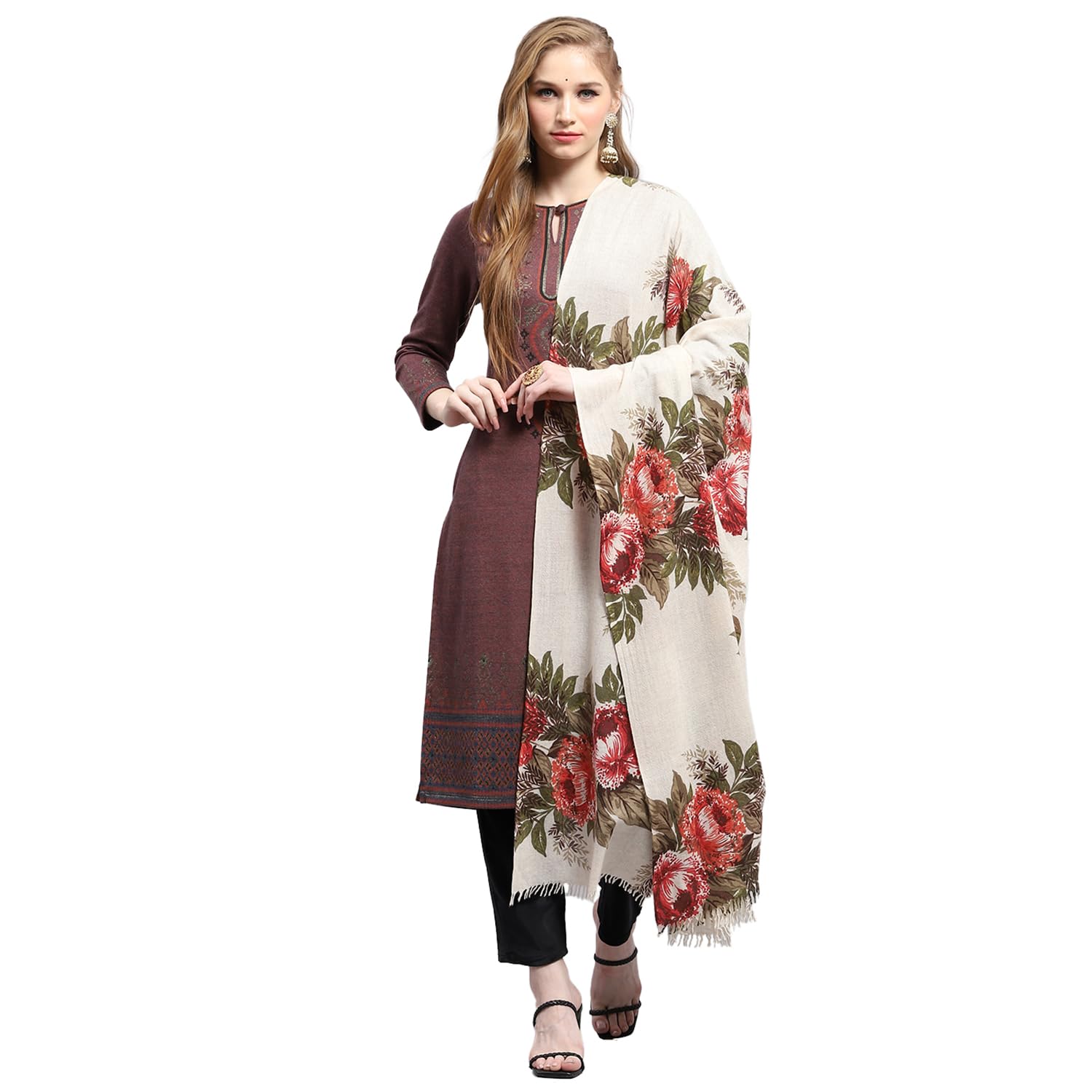 monte carlo Womens Floral Printed Shawl (224SHW6958)-picture-46
