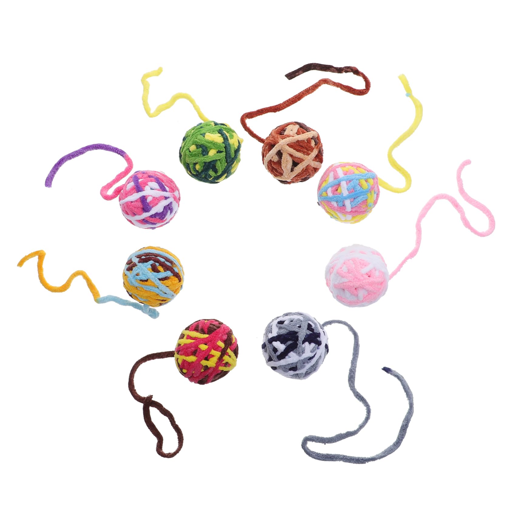 BESPORTBLE Lot De 3 Jouets Interactifs pour Chat Chaton Clochette Rebondissante Jouets en Laine Douce pour Animaux De Compagnie 8 Pièces X 3