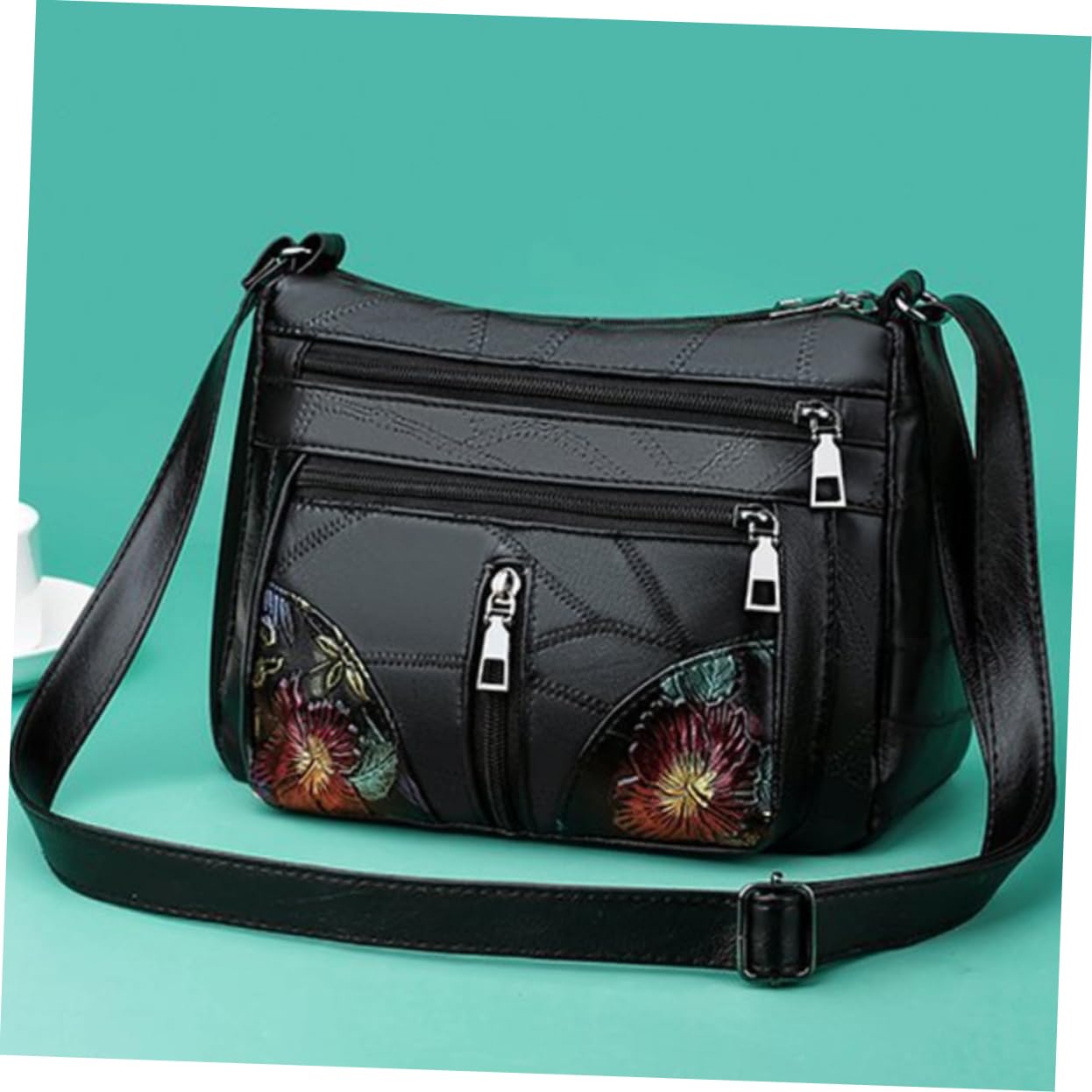 CALLARON Skórzana Torba Na Zewnątrz Damska Torba Na Ramię Modna Torba Typu Crossbody Dla Dziewcząt Kieszenie Na Zamek Błyskawiczny Mini Torby Dla Dziewcząt Czarna