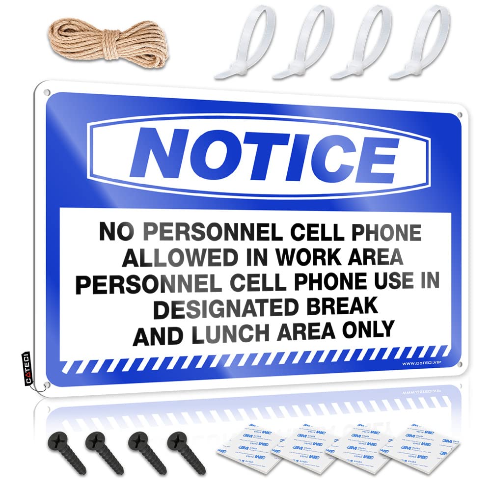 BRUNTELO Funny Home Sign Notice Cell Phone Use In Designated Area Only Tin Sign Bar Metal Tin Sign Mancave Signs And Decor