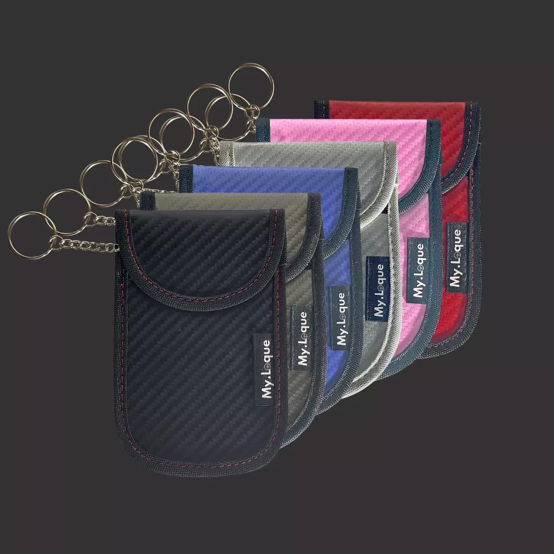 Car Key Signal Blocker Case Keyless RFID Blocking Bag Faraday Cage Fob Pouch (Pink Faraday Bag)