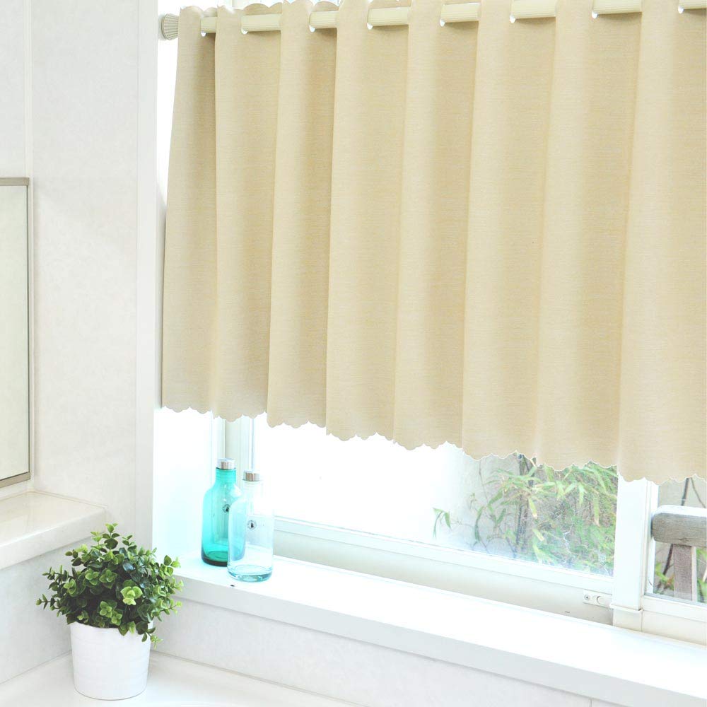 Amazon｜オーダー カフェカーテン 撥水 遮光 パステル ピンク 幅46×丈