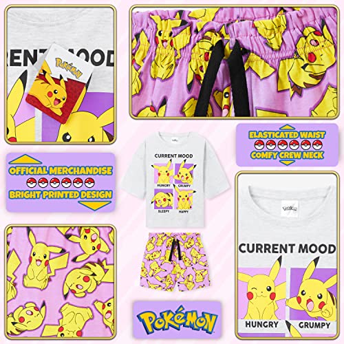 Pokemon Pyjamas for Girls PJs Soft Breathable Nightwear Pyjamas for Teenegers Pikachu 5-14 Years Gifts for Girls 5