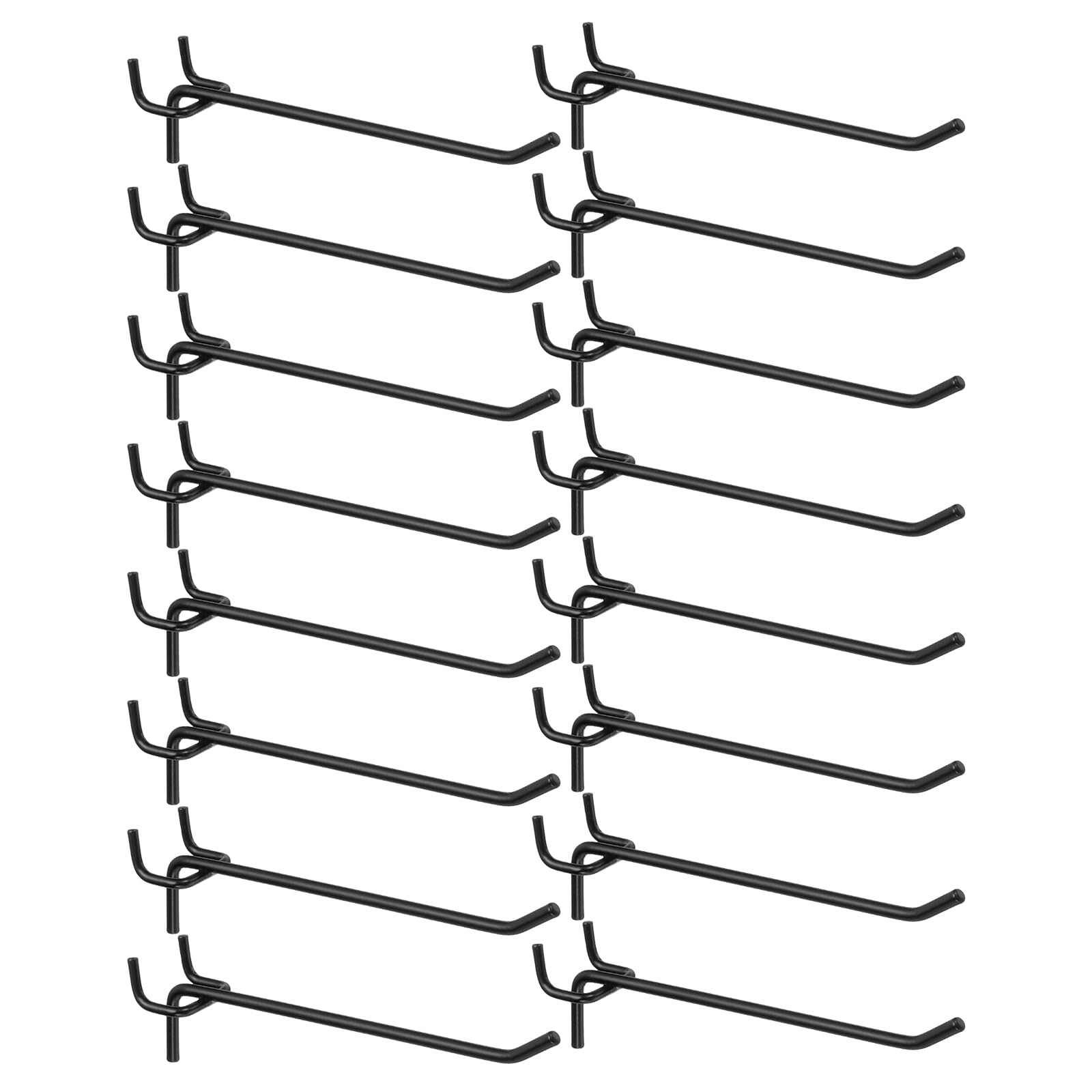 QUARKZMAN 25 Piezas De Ganchos De Estantería De Tablero Perforado 6" Ganchos De Exhibición De Tablero Perforado De Acero Inoxidable Soportes Para Taller Garaje Cocina Tienda Negro