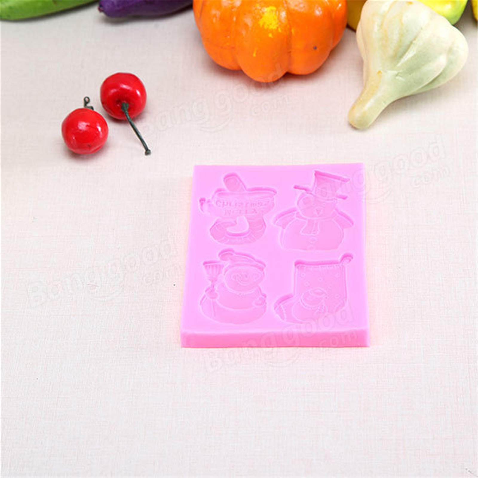 Fondantform aus Silikon, Weihnachten, Weihnachtsmann, Schneemann, Socke, Ständer, Silikon, Fondant, Kuchen, Dekoration, Backen, Backen, Werkzeuge, Zucker