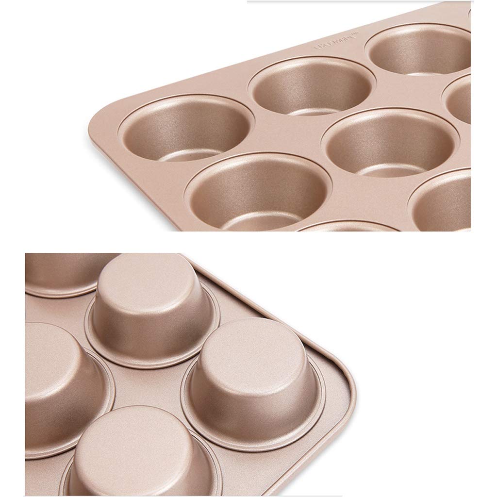 Cake Mold Złoty Duży 12 Nawet kubki Non-Stick Muffin Chleb Małe Ciasto Muffin Mold Formy do pieczenia