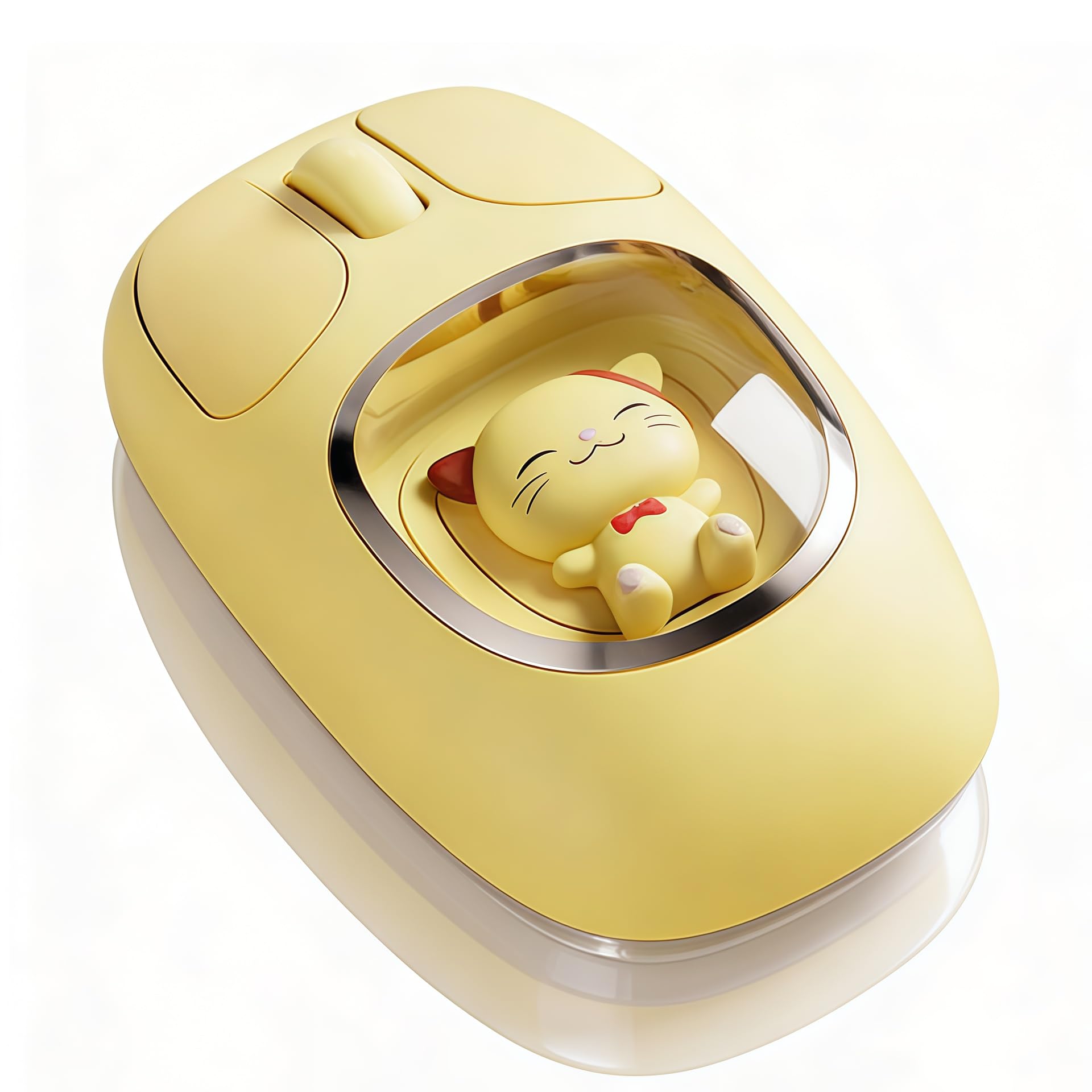 Zunate Bluetooth Mouse Wireless, Rechargeable Wireless Mouse, 2.4G USB C RGB Lighting Computer, Cute Doll, Triple Mode Connection, Type C, Ergonomic Shape, Silently Click for Laptop, (Yellow)-image-42