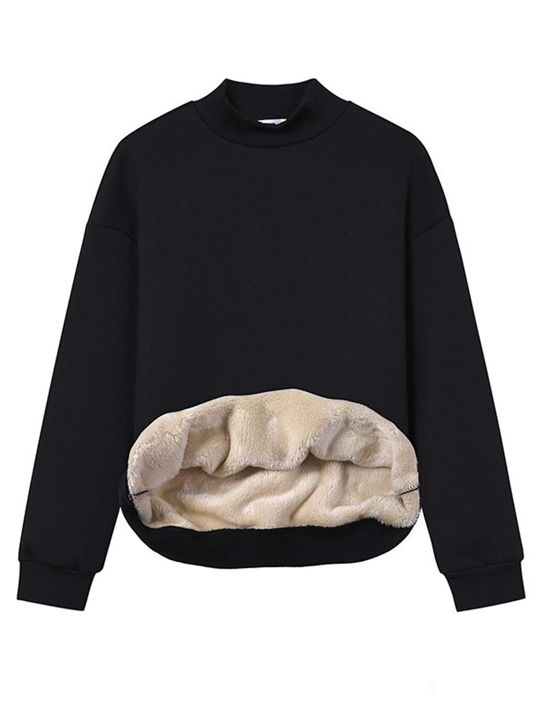 Gihuo Women's Mockneck Sherpa Lined Pullover