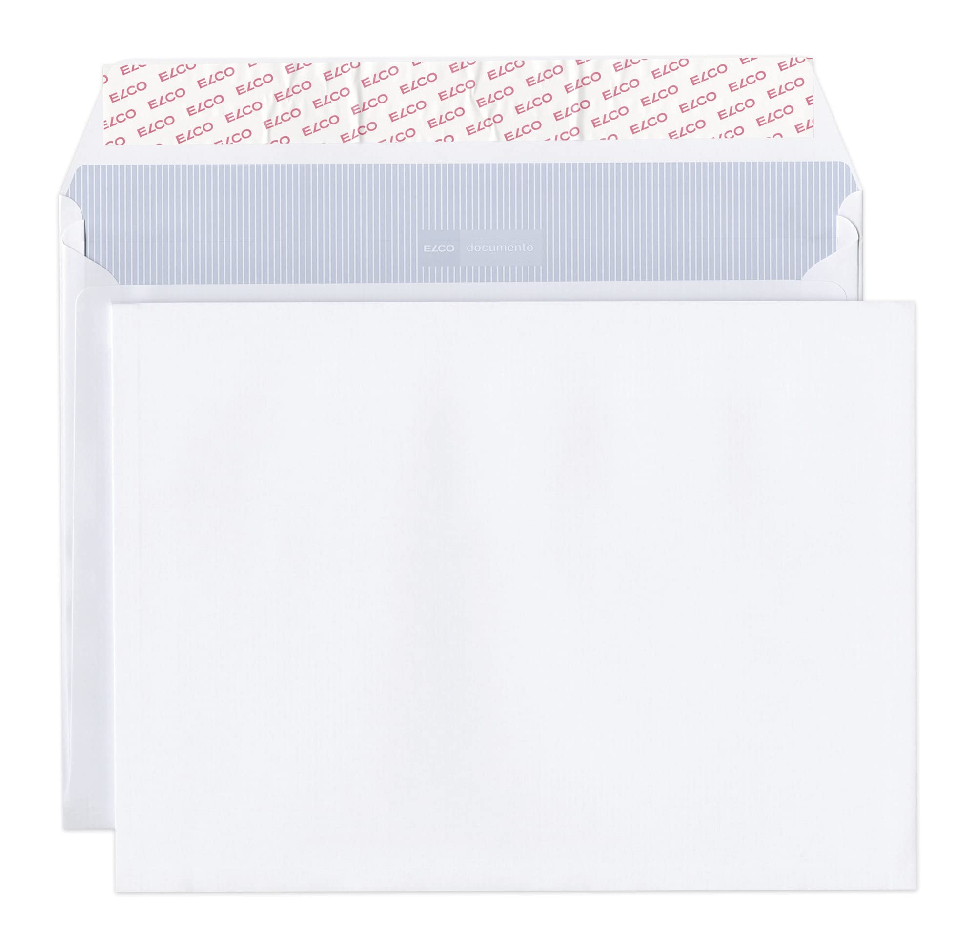 Elco 48683 Documento Box mit Deckel und 200 Briefumschläge/Versandtasche, Haftklebeverschluss, C4, 120g, Weiss Kraft, Fenster: Nein