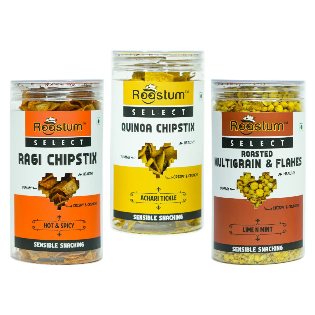 ROASTUM Healthy & Tasty Snacks Combo of 3| Ragi Chips (150g), Quinoa Chips (130g), Roasted Multigrain Namkeen (190g)| Healthy Chips- Diet Namkeen| Spicy Crispy Snacks Combo, No Preservatives (Pack of 3, 470g Total) (B0BGY5XC7Y) Amazon Price History, Amazon Price Tracker