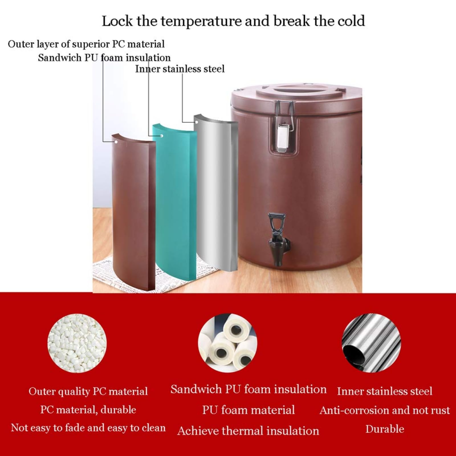 Distributore di Bevande, Dispenser for Bevande Isolato con Acqua Calda da 23 Litri