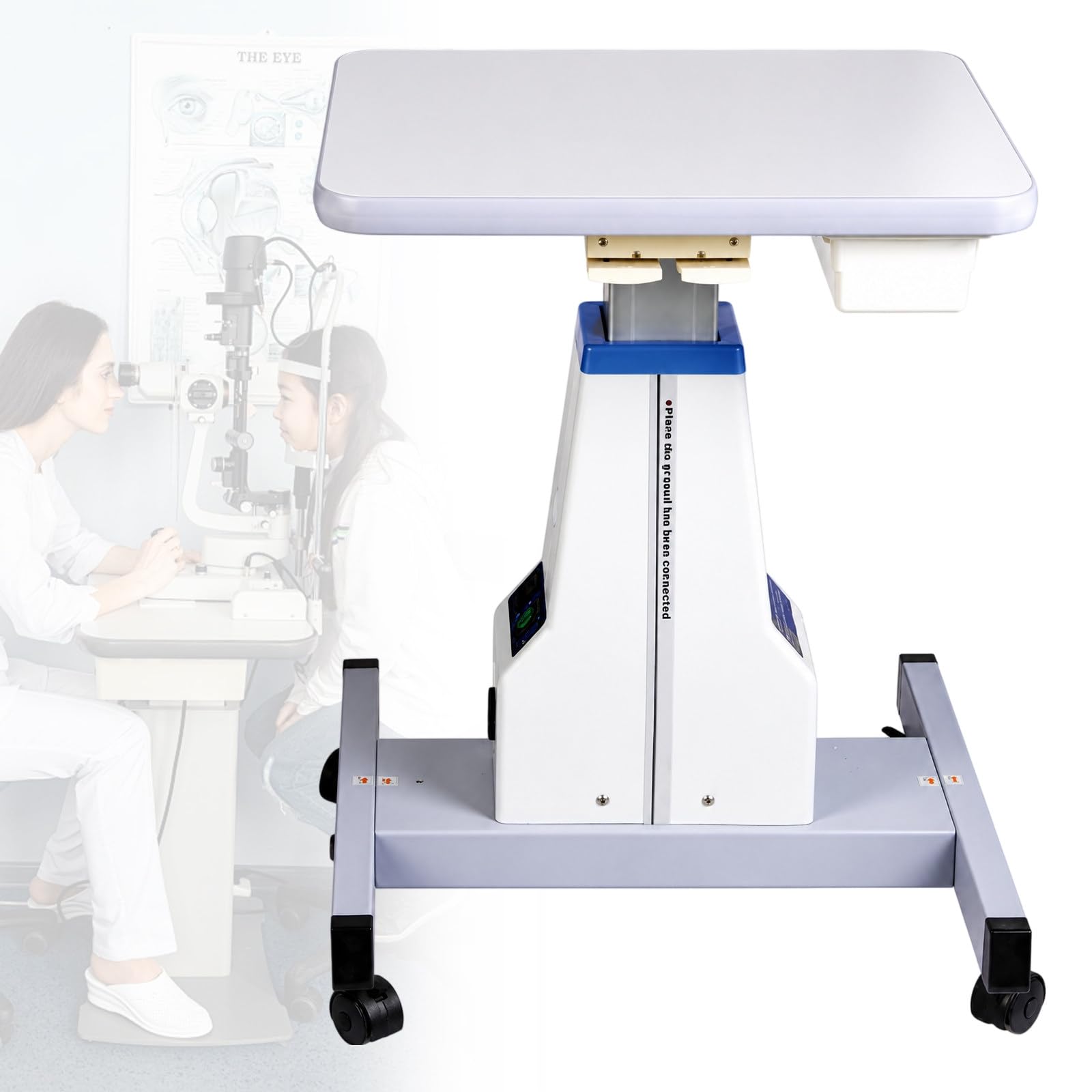 Ophthalmic Electric Optometry Lift Tables, 65-82cm Height Adjustment White