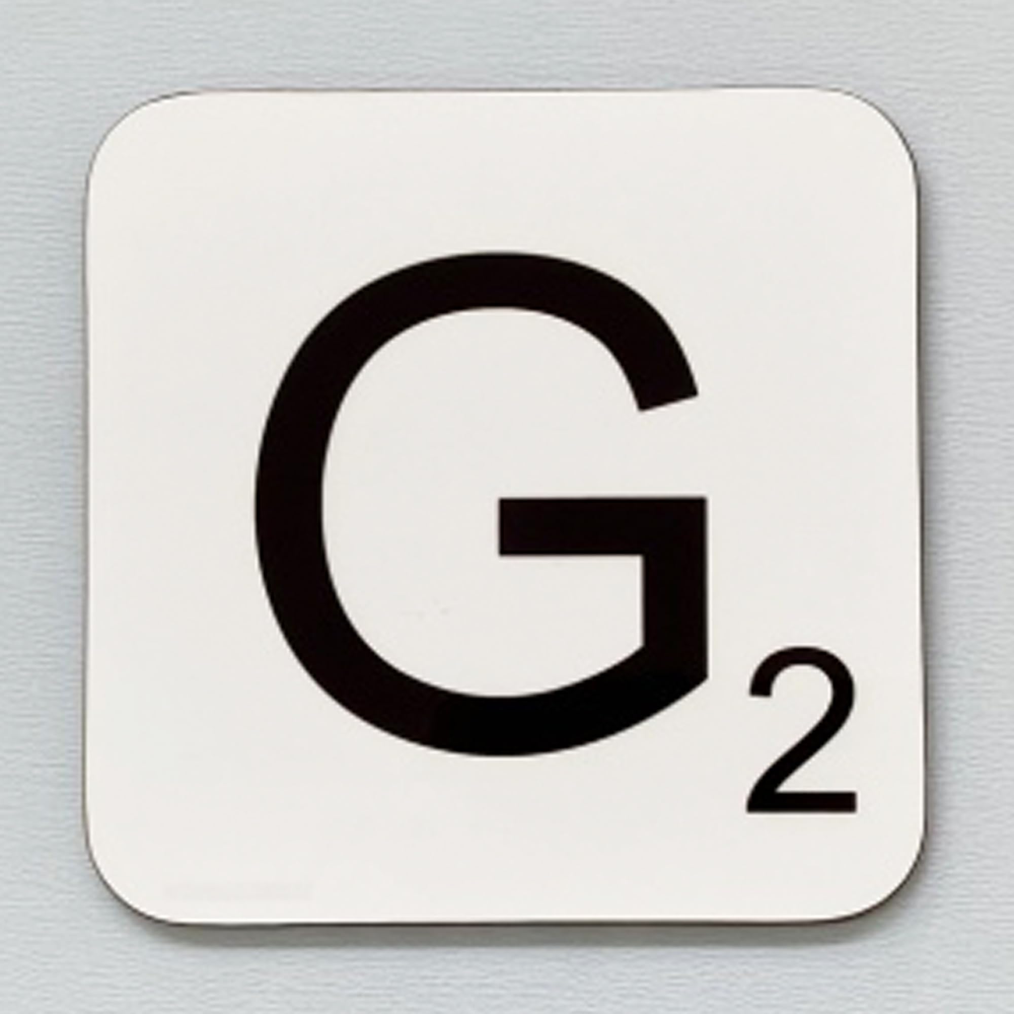 Coasteroo G Scrabble Letter - Fun Word Games Themed Design - Drinks Coaster - Hardboard - 9Cm X 9Cm - Gloss Finish