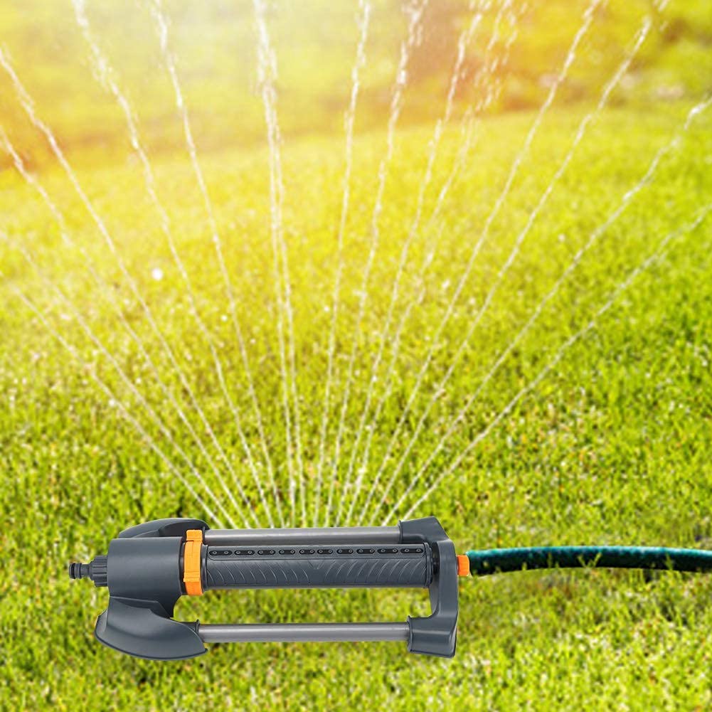 Irrigatore da giardino a 20 fori con base in metallo Irrigatore rotante oscillante per prato Angolo di spruzzo regolabile