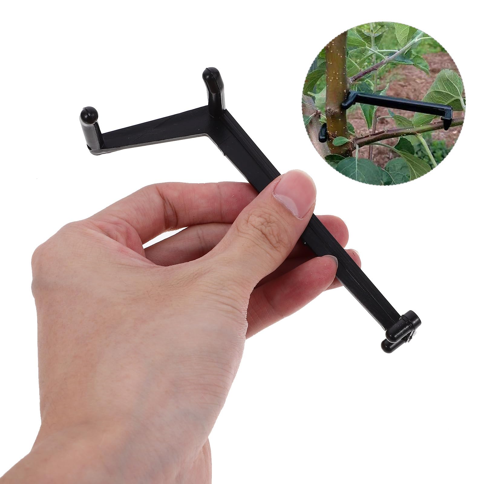 Écarteurs de Branches Pe Noir Réglables 10 Pièces pour Arbres Fruitiers