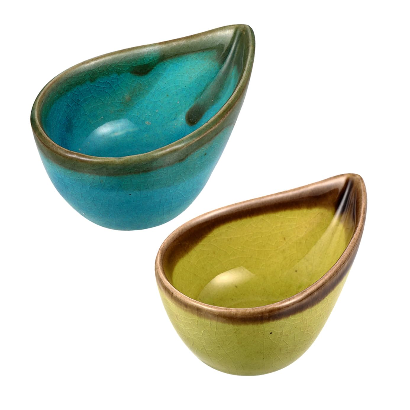 Cuencos de cerámica Yardwe verde y azul para aceites esenciales