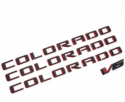 4 emblemas laterales para guardabarros de carrocería Colorado V6 2015-2022, insignia 3D, logotipo de camión, letra 85594766, repuesto para Colorado