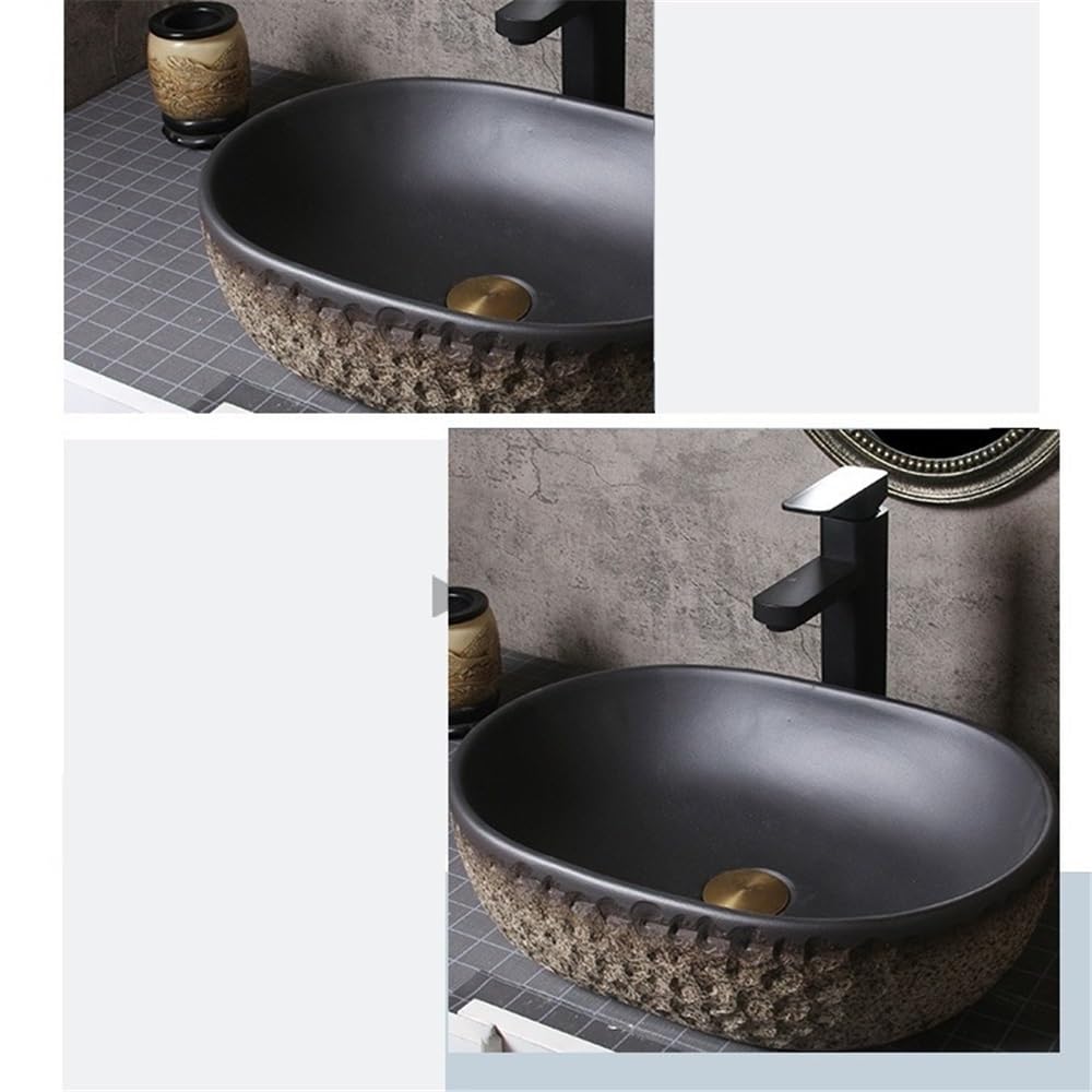 Umywalka łazienkowa mała umywalka ceramiczna imitacja kamienia, do basenu zewnętrznego, łazienki, blatu, artystyczny nowoczesny blat