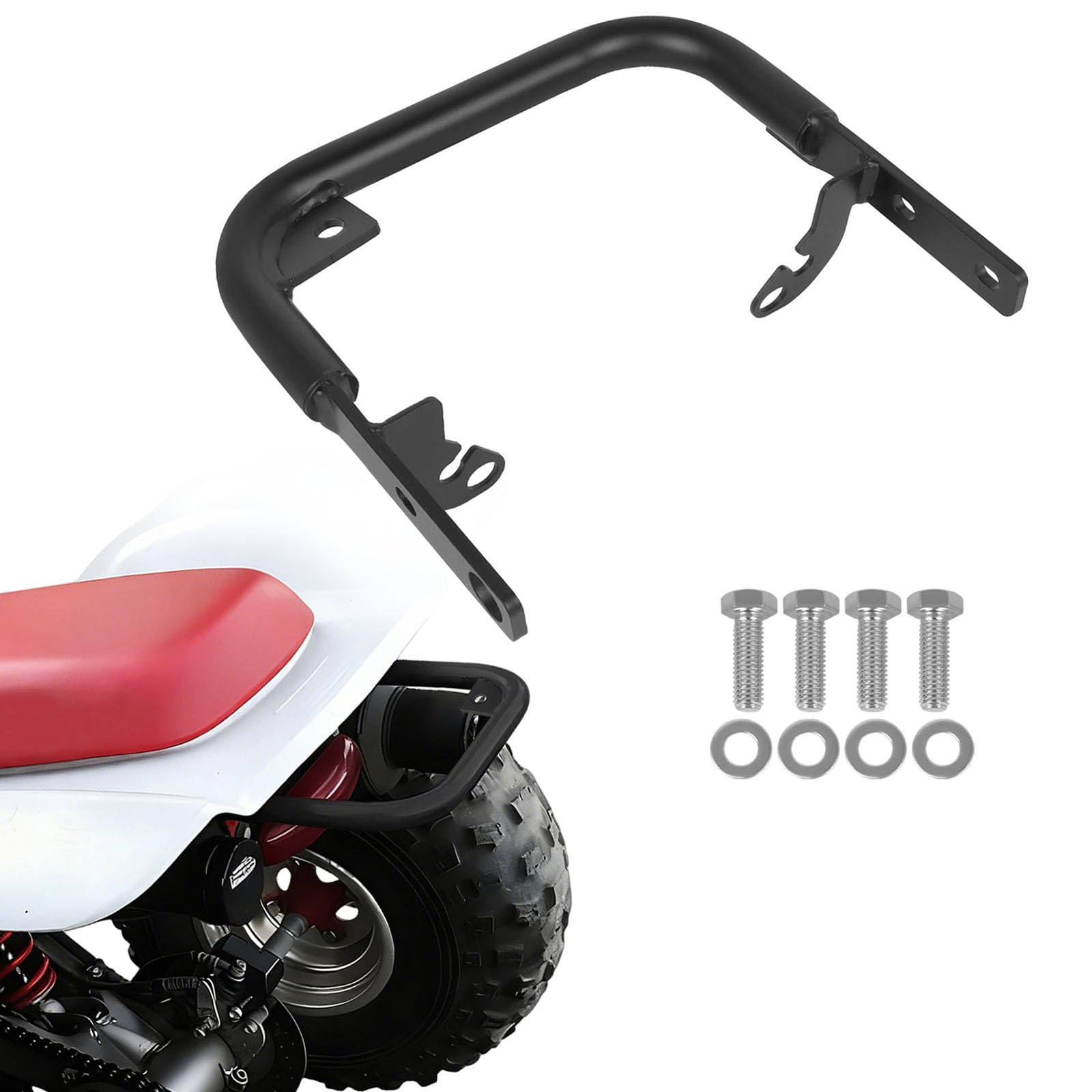 Rear Grab Bar Wheelie Bar Compatible with Honda TRX 300EX 1993-2007 TRX 250X 1987-1992 Rear Grab Bar Bumper(Black)