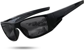 LYZOIT Polarized Sports Sunglasses for Men Women Wrap Around Unbreakable Frame Driving Fishing Cycling Running