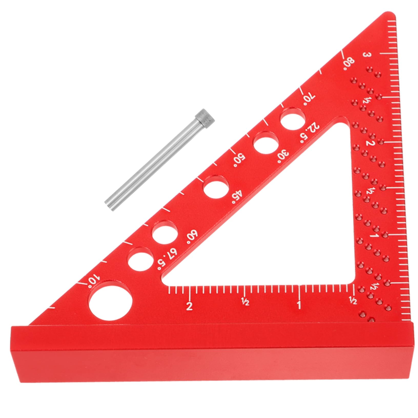 SHINEOFI 4 Pezzi Funzionamento del righello angolo retto attrezzo Carpenter Measuring sportore quadrato righello di misurazione strumenti di misura Carpenter Ruler alluminio rosso