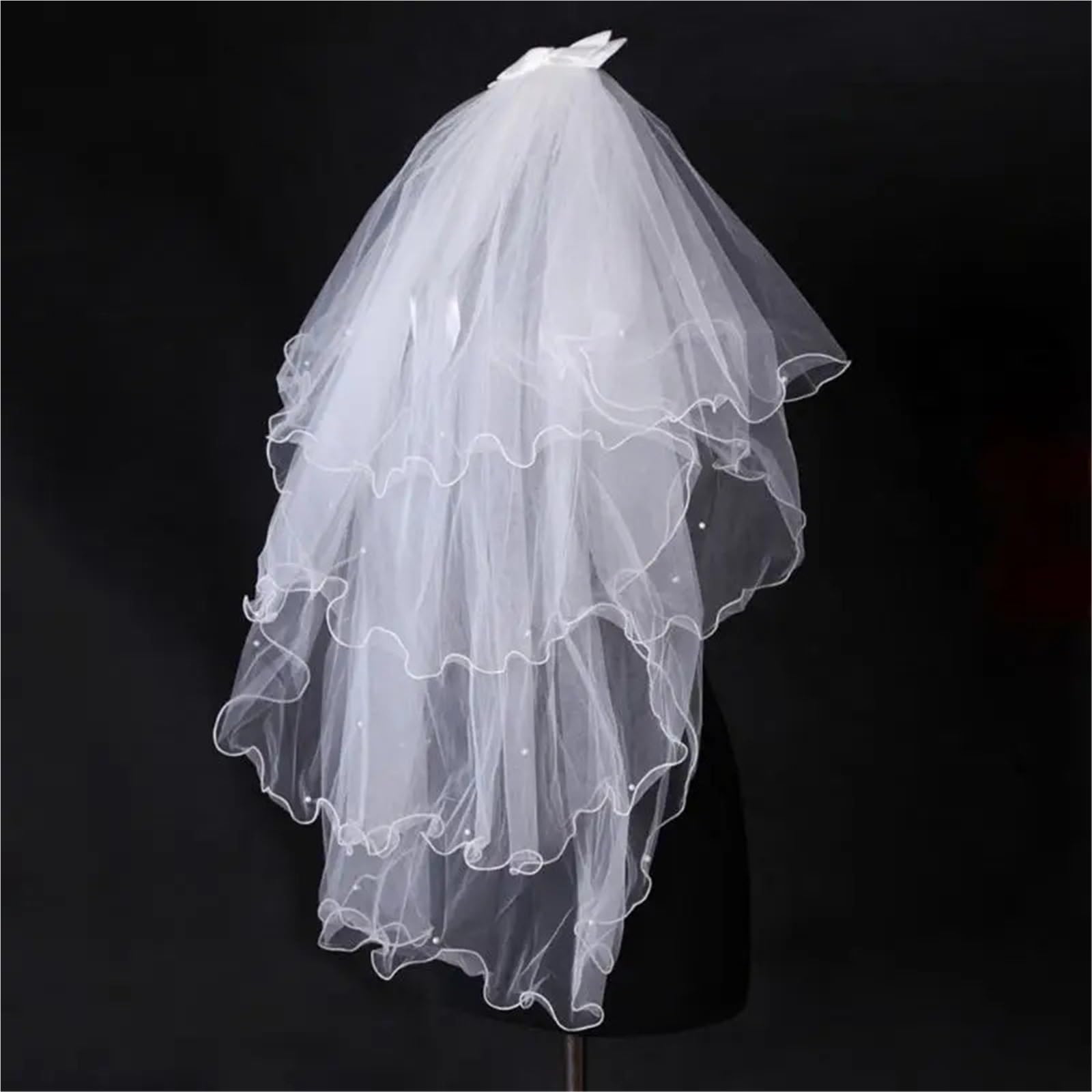 Abito Velo da Sposa Veli di Tulle Bowknot Pettine for Velo for Capelli Multistrato da Sposa for Accessori for Capelli di Fidanzamento