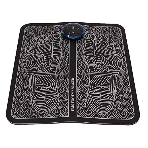 Elektrisk EMS fotmassagerare, massage pad fötter Akupunkturstimulator för smärtlindring som förbättrar blodcirkulationen (6 lägen)(Charging Type)