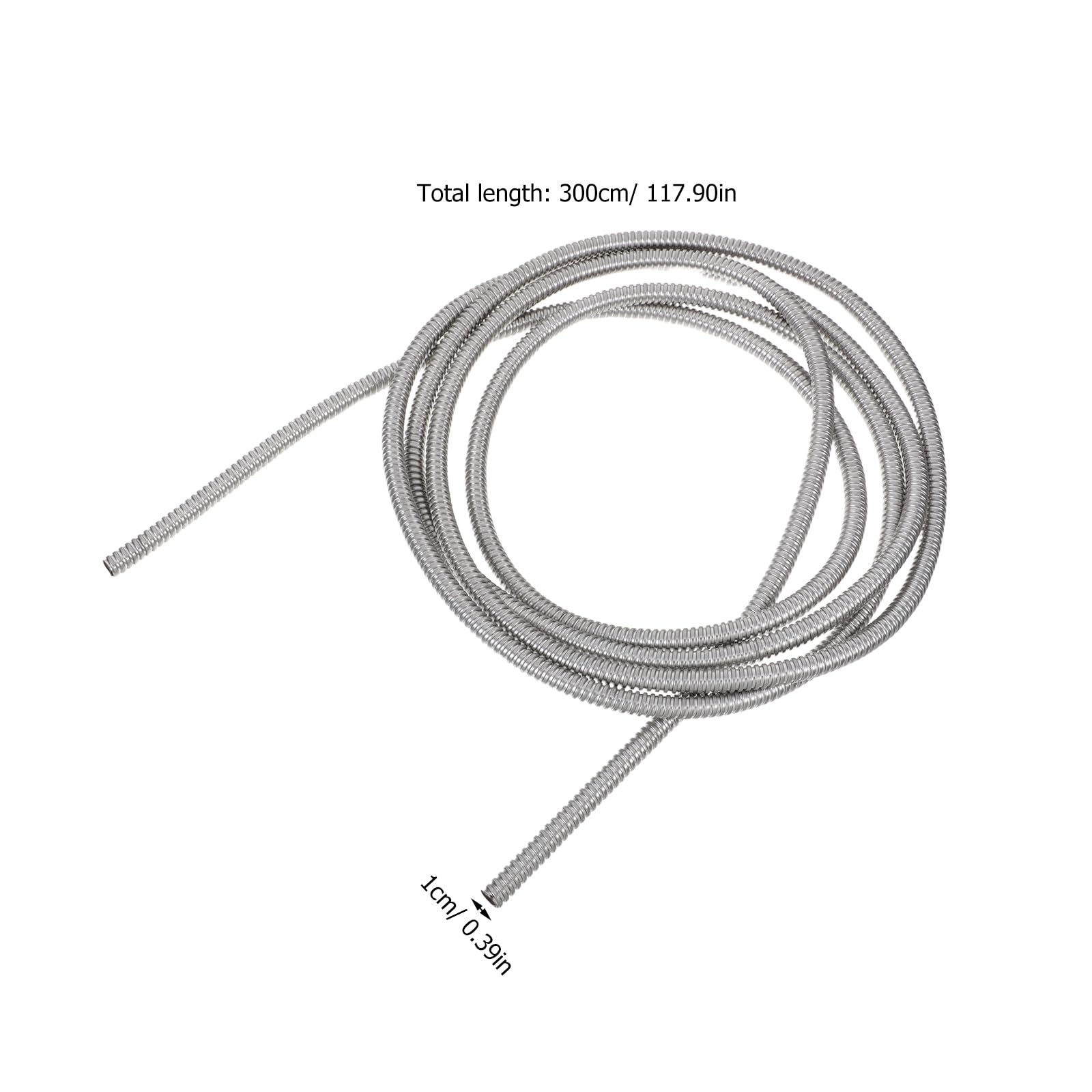 Conducto eléctrico flexible de pared reducida, tubo de acero inoxidable de 7 mm para gestión, cableado y protección de cables industriales y domésticos.