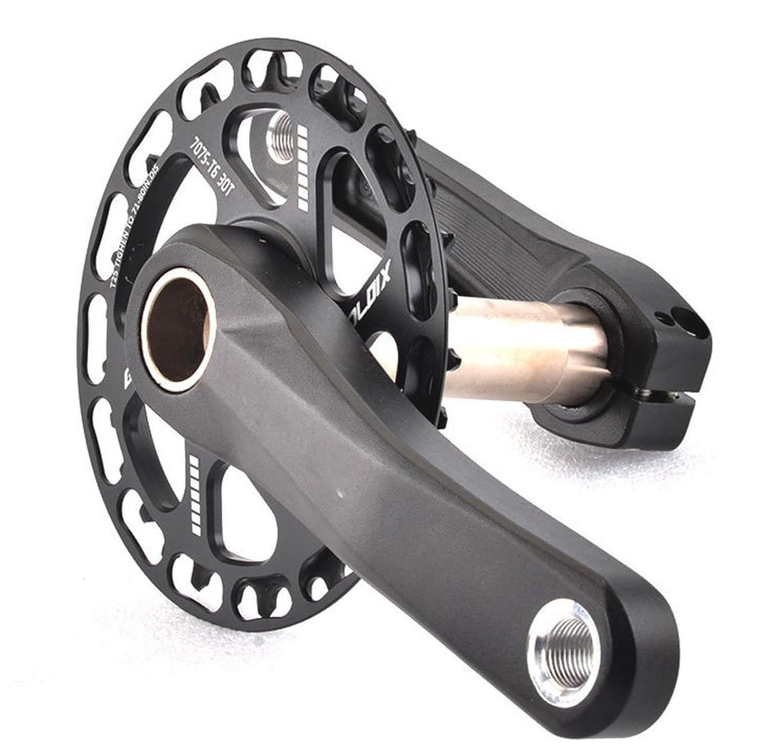 Bielas Bicicleta Juego De Bielas De MTB Plegables para Niños 28/30/32/34/36T con Pernos De Plato Y Soporte Inferior Juego De Bielas De Montaña Integradas Huecas De Aleación De Alum