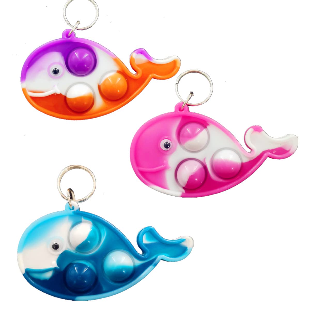 Roaqua 30 Packs Whale Fidget Pop Gifts Prizes For Kindergarten Kids,Bulk Mini Birthday Graduation Summer Party Favors for Classroom students