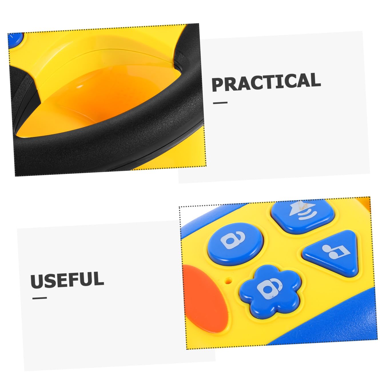 Simulatore di Guida per Bambini con Sterzo in Plastica Giallo, Giocattolo Educativo Interattivo con Luci e Musica per Attività in Famiglia e Gioco di Finzione