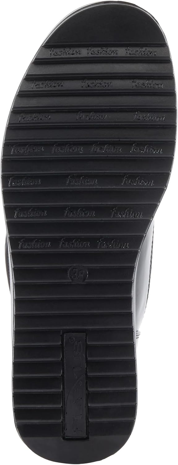 Flexus DAFFO Women’s Waterproof Winter Boot – Faux Patent Leather & Nylon Upper with Fold-Down Faux Fur Cuff, Removable Insole