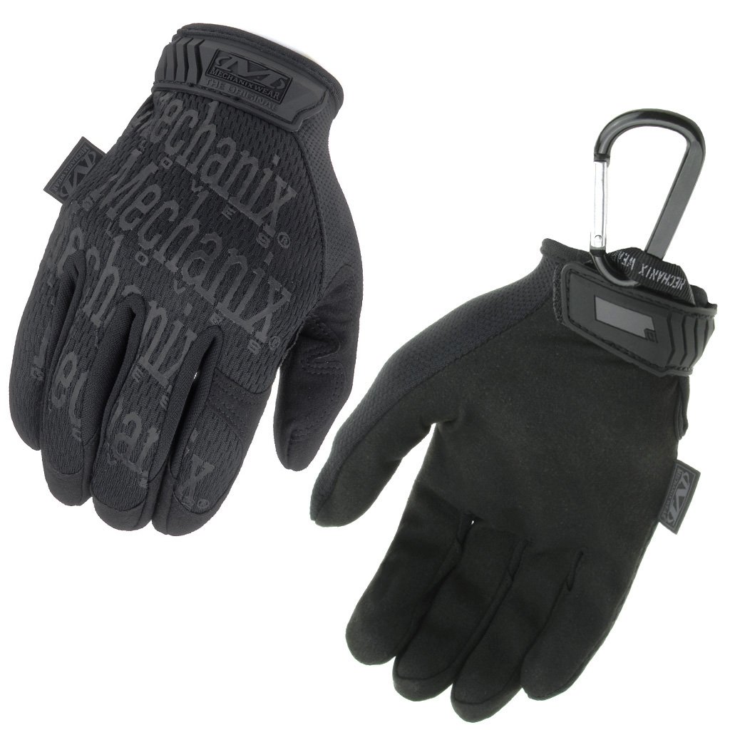 Mechanix Wear ORIGINAL Einsatz-Handschuhe, atmungsaktiv & Abriebfest + Gear-Karabiner, Original Glove in Schwarz, Coyote