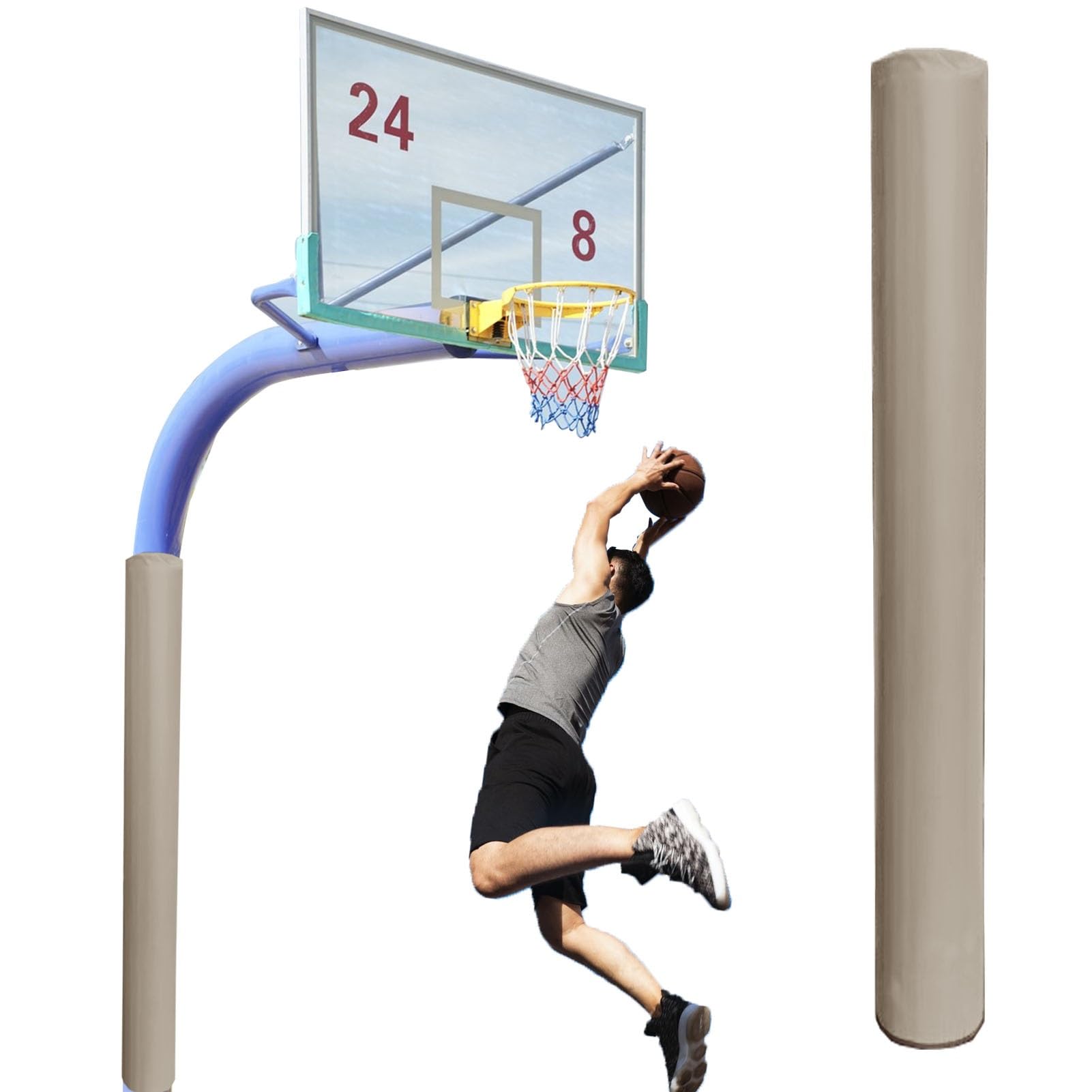 Imbottitura per pali da basket, copertura rotonda per pali in metallo, protezione per imbottitura in schiuma per pali da garage