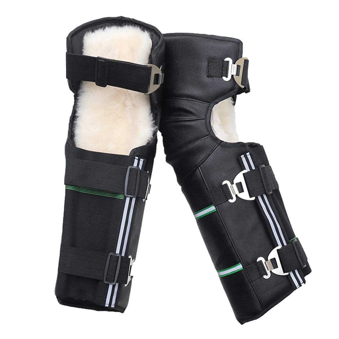 AKT Inverno Mantieni Caldo Ginocchiere per Moto Protezione del Ginocchio a Sgancio Rapido Ginocchiera Spessa Estesa per Motocross Sciare