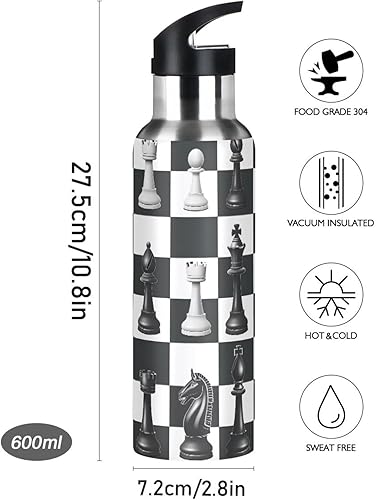 Vista 46 de Botella de agua amarilla para niños y niños, con aislamiento de acero inoxidable, para agua fría y caliente, con tapa con pajilla, para deportes