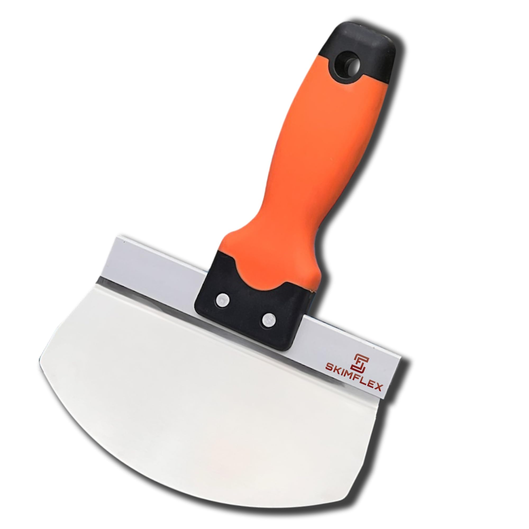 Bucket Scoop Plaster Tools - Skimflex 165mm & 200mm Flexible, Rigid, Galvanised & Curved Spatula Scoops with Cork or Rubber Handle - Pan Style & Scraper Type for Render & Plaster