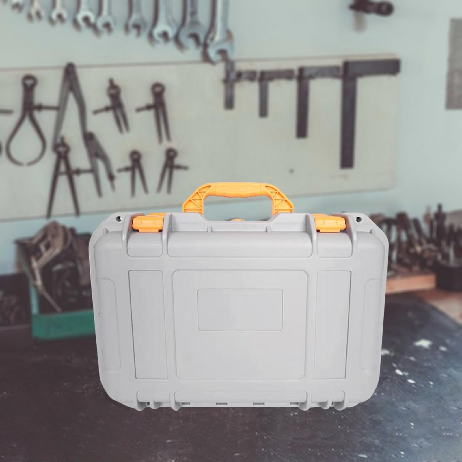 MagiDeal Estuche rígido de transporte, caja de herramientas, organizador de almacenamiento protector sellado con relleno de espuma para accesorios de, Gris Claro