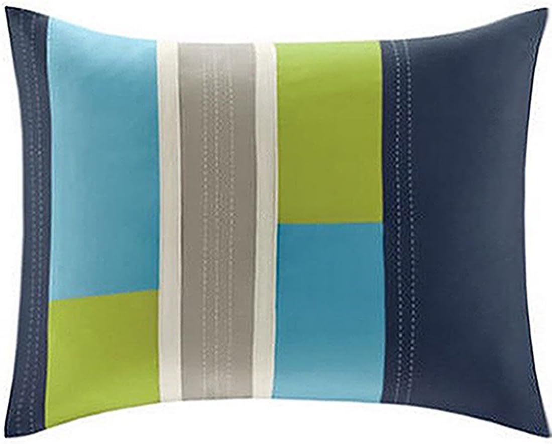 50% оƒƒ Dіѕсоunt Modern Teen Bedding Boys Kids 3 Piece Comforter Set Navy Blue Teal Light Green Stripes Perfect for Home or Dorm. Includes Bonus Pocket Flashlight From Switchback Outdoor Gear (Twin/Twin XL)