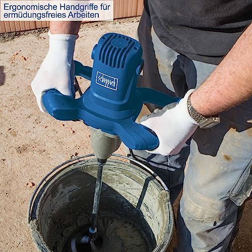 Scheppach Rührwerk PM1600 (Handrührwerk, 1600 Watt, Stablänge: 550mm, Rührkorb-Ø: 140mm, Drehzahlregulierung, 2-Gang-Getriebe, ergonomisch, Rühreraufnahme: M14)