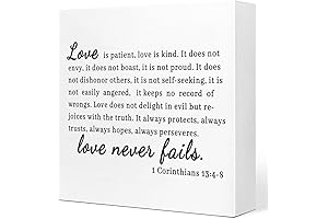 Inspirational Love is Patient Wood Sign for Home Shelf Table Decor