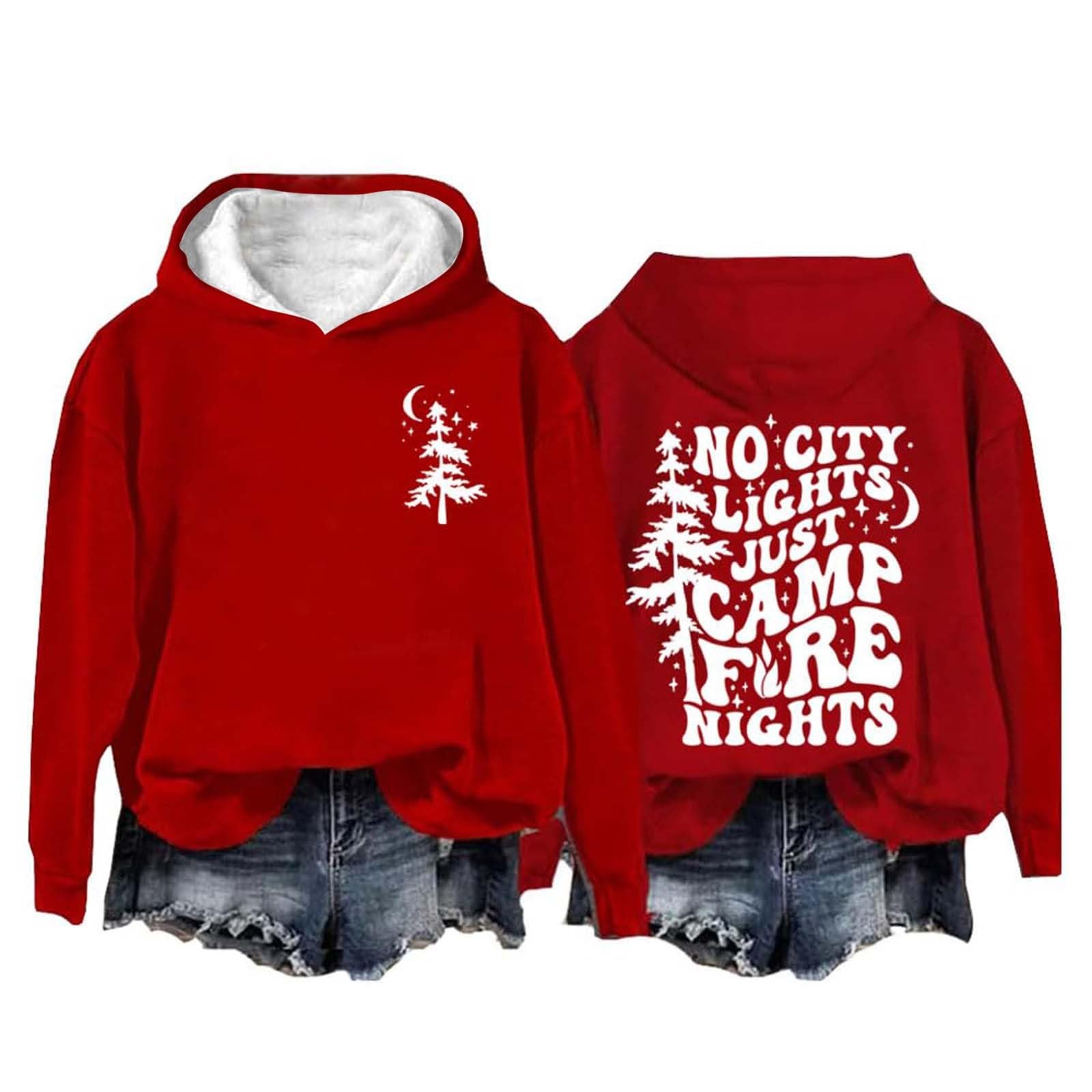 GOKKILRW Camp Lover Womens Long Sleeve Hooded Sweatshirt Pine Tree Print 2024
GOKKILRW Women's Hoodies Pine Tree Print 
