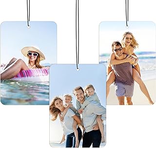 SPETYORT Désodorisant de voiture personnalisé avec double photo imprimée, désodorisant personnalisé pour voiture, désodorisant avec image pour armoire, salle de bain, ornements à suspendre (rectangle)