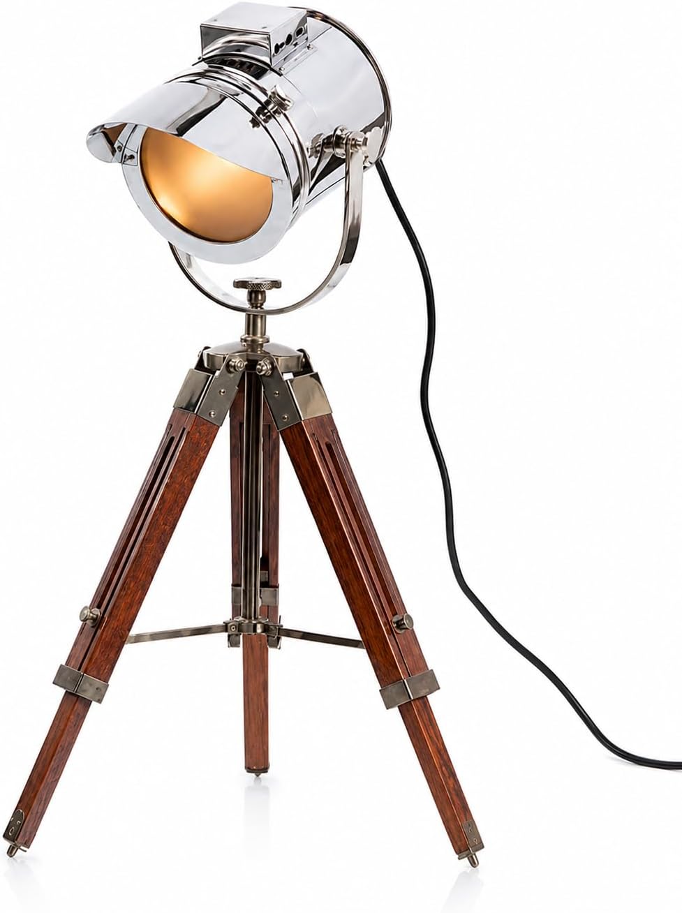 THOR INSTRUMENTS Classical Vintage Designer's Spotlight with Table Lamp Tripod Rustic Vintage Home Decor Gifts