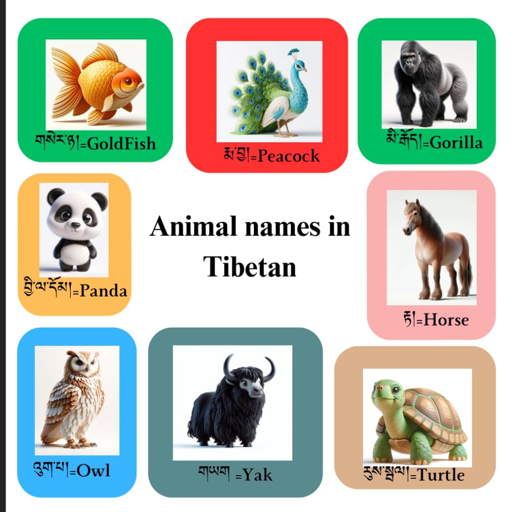 Animal names in Tibetan (Tibetan Basics for little learners)