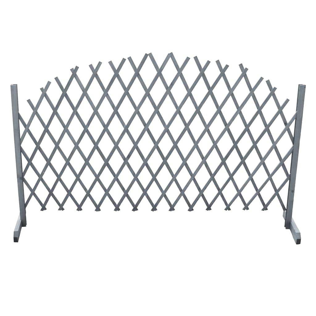Wakects Recinzione a Traliccio Estensibile in Legno, Griglia per Rampicanti Autoportante, Staccionata per Giardino e Terrazzo, 180 x 100 cm, Grigio