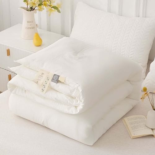 Miniatura 7 de YSUEFIJO Edredón ligero y esponjoso lavable a máquina, relleno de edredón suave y cálido alternativo, edredón reversible transpirable, 100% tela de