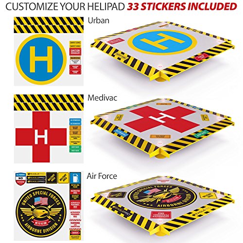 Eagle Pro Remote Control Helicopter Landing Pad - Complete Edition - Flashing Led Lights Installed - Suitable For Rc Helicopters, Quadcopters, Drones, Syma Helicopters #TOP2