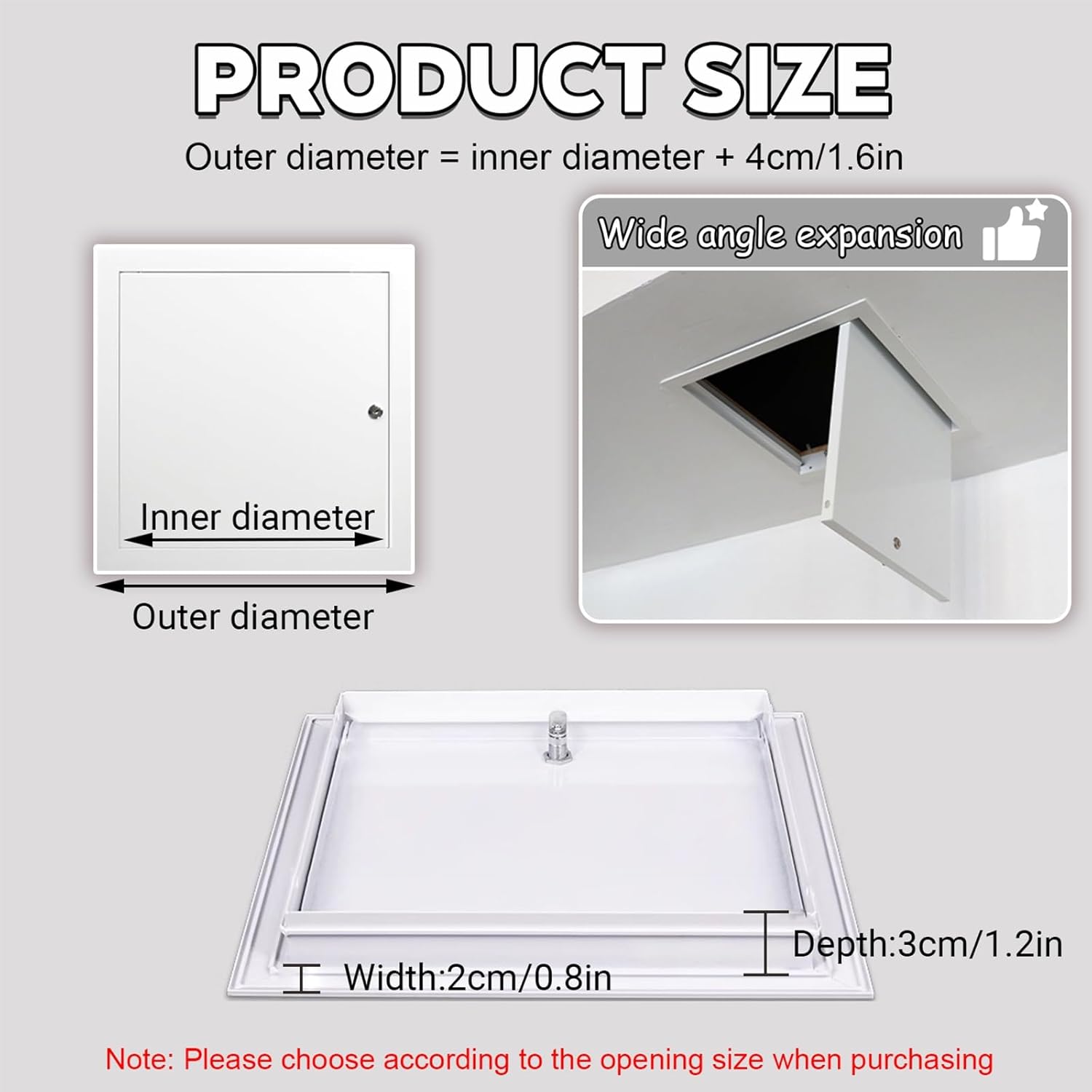 Lockable White Metal Access Panel,Concealed Plumbing Cables Access Doors,Rectangular Electrical and Plumbing Inspection Hatch Service Shaft Door,Wall and Ceiling Inspection Hatch Plate