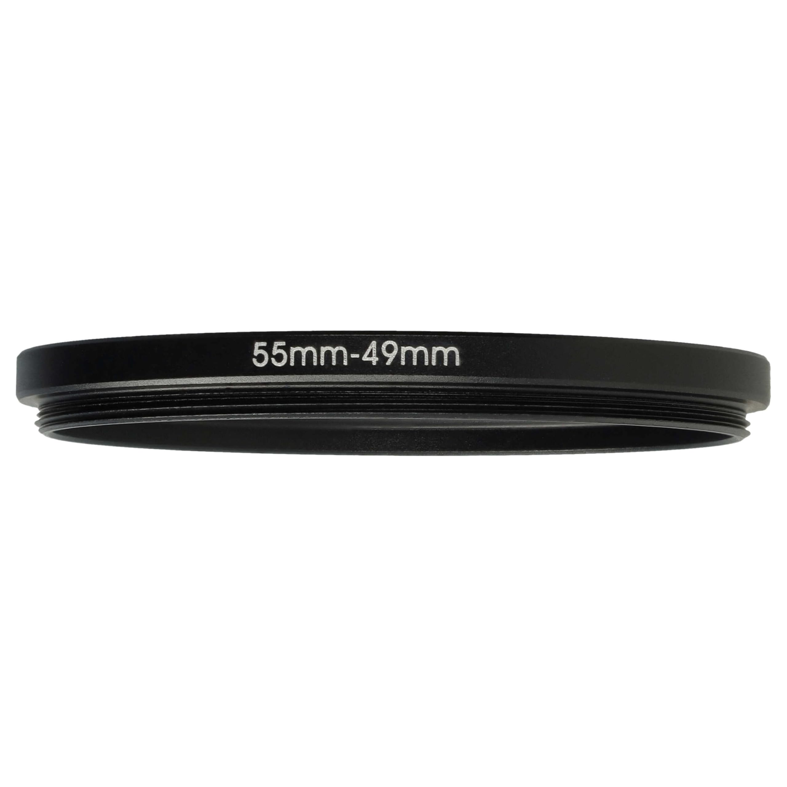 vhbw Pierścień adaptera Step Down 55 mm na 49 mm Kompatybilny z Sony FE 28-70 mm 3,5-5,6 OSS (SEL-2870) Kamera - Adapter filtra, Metal Czarny